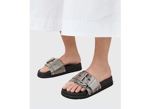Παντόφλες AllSaints Ellie Stud Slider χρώμα: ασημί, W039FC