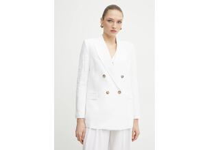 Blazer με μείγμα λινών Ermanno Scervino χρώμα: άσπρο, 56TI021ES1