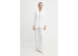 Blazer με μείγμα λινών Ermanno Scervino χρώμα: άσπρο, 56TI021ES1