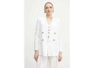 Blazer με μείγμα λινών Ermanno Scervino χρώμα: άσπρο, 56TI021ES1