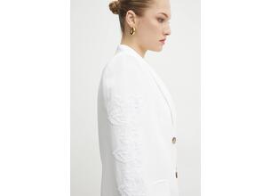 Blazer με μείγμα λινών Ermanno Scervino χρώμα: άσπρο, 56TI021ES1
