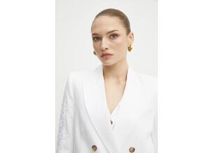 Blazer με μείγμα λινών Ermanno Scervino χρώμα: άσπρο, 56TI021ES1