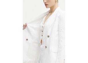 Blazer με μείγμα λινών Ermanno Scervino χρώμα: άσπρο, 56TI021ES1