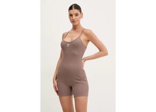 Ολόσωμη φόρμα adidas Originals Essentials RIB Onesie χρώμα: καφέ, JD1463
