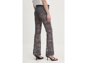 Παντελόνι Never Fully Dressed Charcoal Lace χρώμα: γκρι, NFDTR453