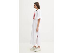 Βαμβακερό φόρεμα Fiorucci Lollipop Mouth Print Maxi T-Dress χρώμα: άσπρο, W02SPDTS108CJ01WH03