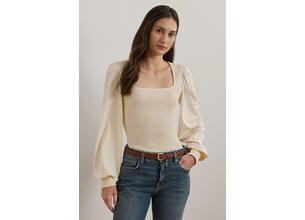 Βαμβακερή μπλούζα Lauren Ralph Lauren γυναικεία, χρώμα: μπεζ, 200963867
