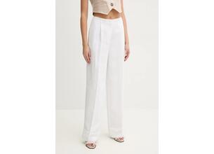 Παντελόνι με λινό μείγμα Blugirl Blumarine χρώμα: άσπρο, RA5161.T8823