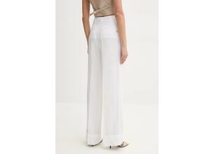 Παντελόνι με λινό μείγμα Blugirl Blumarine χρώμα: άσπρο, RA5161.T8823