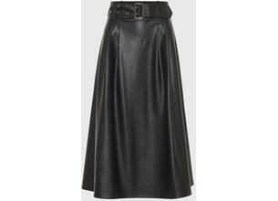 Midi φούστα με πιέτες από οικολογικό δέρμα (PU)